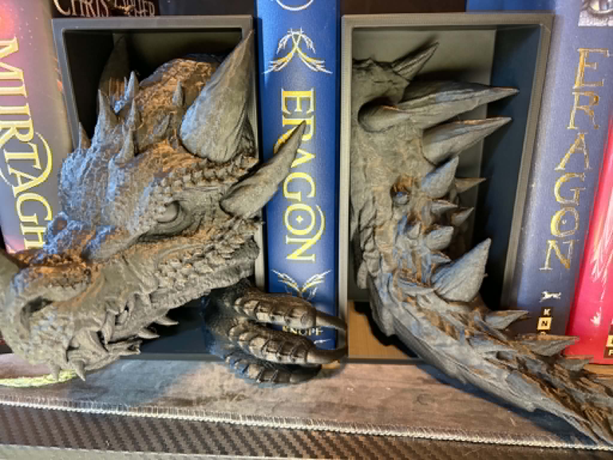 Dragon Book Nook Blank - dragon emerging from a bookshelf nook