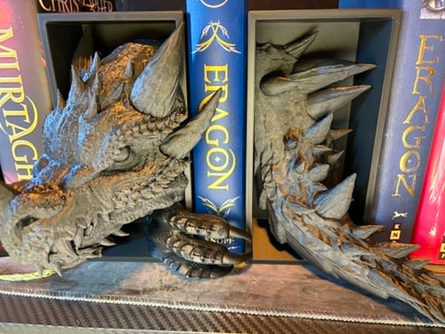 Dragon Book Nook Blank - dragon emerging from a bookshelf nook