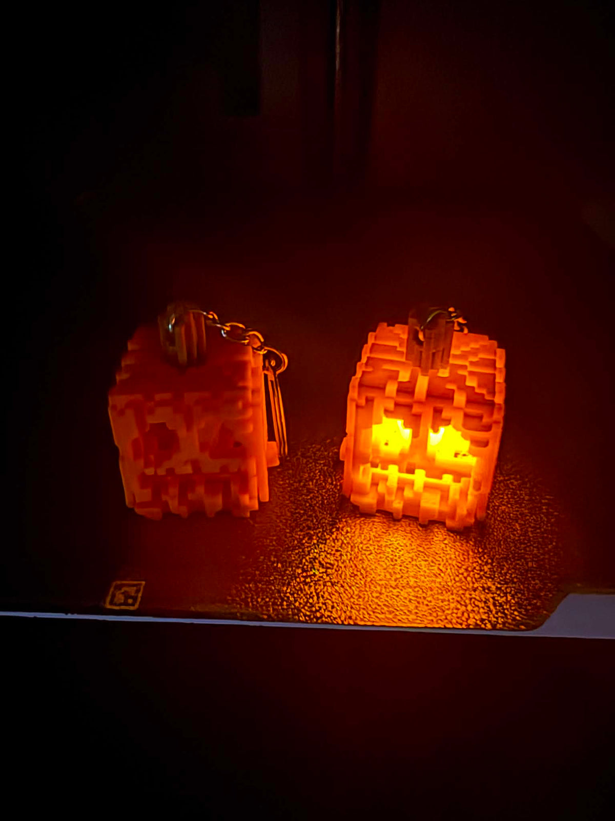 Minecraft Pumpkin Keychain